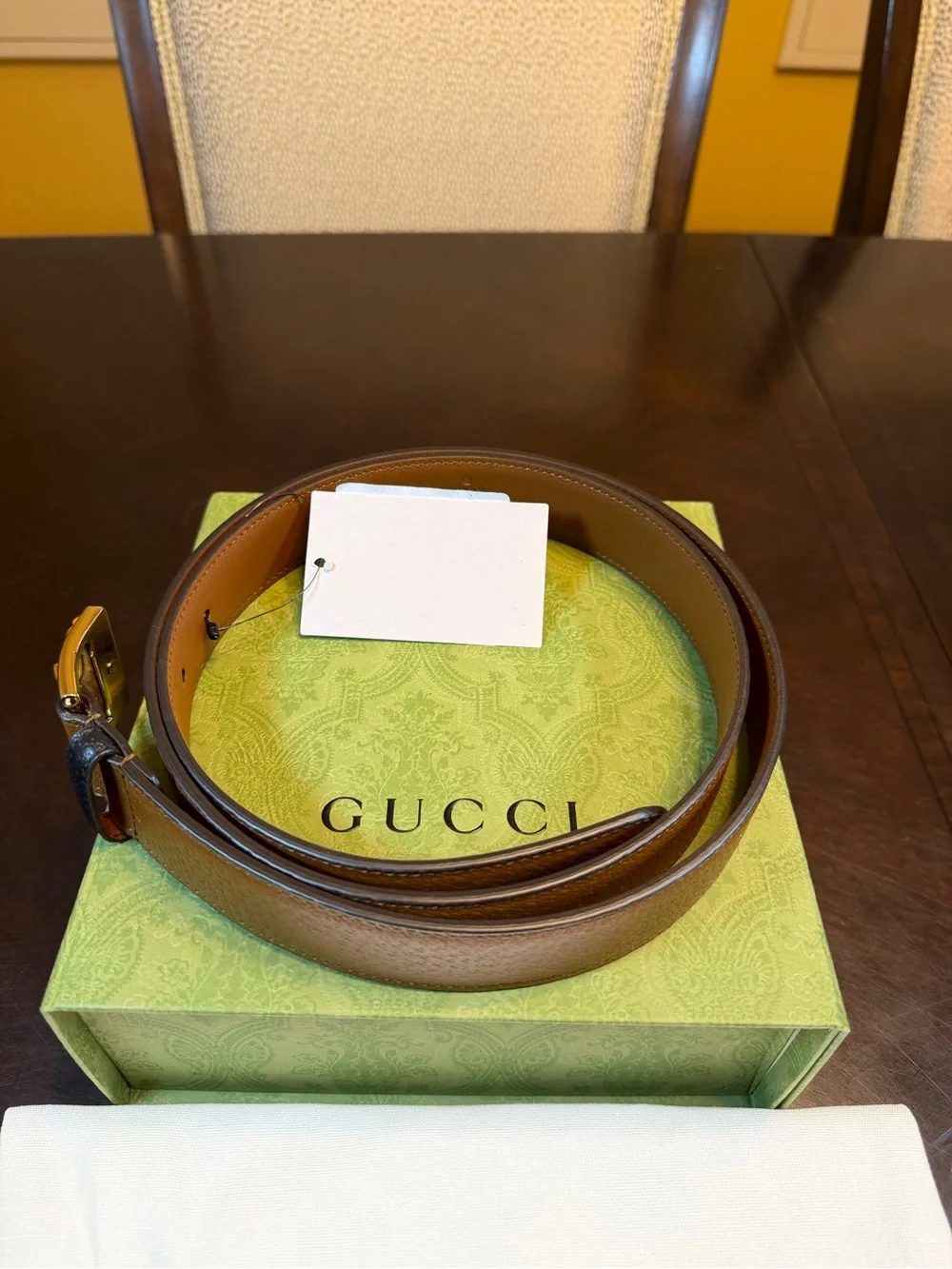 New Gucci Bamboo Logo Belt Brown Size 44 / 110 cm Fits a Waist 40 - 44